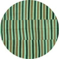 thumbnail image 1 of Ahgly Company Machine Washable Indoor Round Oriental Turquoise Blue Traditional Area Rugs, 6' Round, 1 of 4