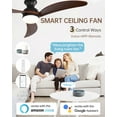 thumbnail image 5 of Sofucor 52 Inch Low Profile Ceiling Fan with Light, Quiet DC Motor, 3 Wood Blades, Remote Control, Flush Mount, 5 of 11