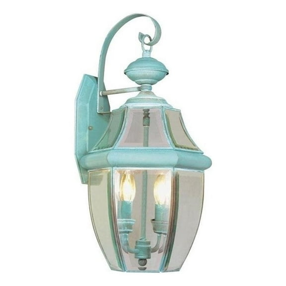 Beaumont Lane 2 Light Outdoor Wall Lantern in Verdigris