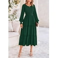 thumbnail image 4 of PRETTYGARDEN Women's Smocked Maxi Dress Spring Casual Long Sleeve Swiss Dot Ruffle Long Flowy Going Out Dresses with Pockets, 4 of 6