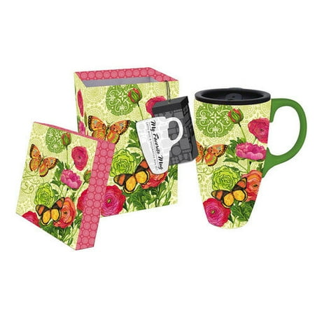 

Cypress Home Botanica Ceramic Latte Travel Mug