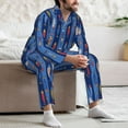 thumbnail image 6 of KLL Cute Fish Sleepwear Mens Flannel Pajamas,Long Cotton Pj Set, 6 of 7