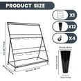 thumbnail image 2 of 3-Tier Mobile Metal Flower Shelf-12 Black Pots, Sturdy Frame, Welded Assembly-Great for Garden Settings, 2 of 5