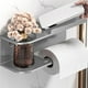 thumbnail image 4 of Portarrollos de papel higiénico con estante para pared | Dispensador de rollos de papel de aleación resistente a la oxidación, organizador para toallitas, aromaterapia y teléfonos | Multiusos para, 4 of 6