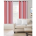 thumbnail image 2 of Red Pink Stripe Blackout Curtains 54 Inches Long for Bedroom, Geometric White Vertical Striped Thermal Insulated Room Darkening Black Out Window Curtain Panels Grommet Drapes for Living Room, 2 of 8