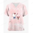 thumbnail image 3 of Ropa de enfermería para mujer, talla 5XL, camiseta de enfermería con estampado de Hello Kitty, camisetas informales de manga corta con cuello en V y bolsillo, uniforme de enfermería para mujer, 3 of 4