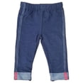thumbnail image 3 of Infant Girls Red Furry Varsity Jacket Navy Leggings 3pc Baby Outfit Set 12M, 3 of 4