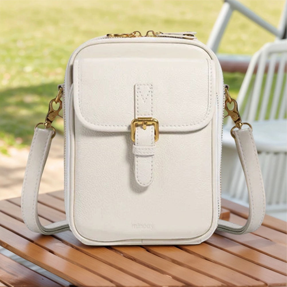 PU Leather Small Crossbody Cell Phone Bag with Adjustable Removable Strap Zipper Shoulder Handbag Purse Cellphone Bag Wallet Purse for Women Men (White)