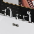 thumbnail image 2 of WOODBRIDGE Bathroom 5-Hole Tub Hand Shower,Deck Mounted Bathtub Filler Faucet with 3 Handles,Brushed Nickel Finish, F0022 BN, 2 of 6