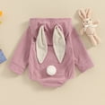 thumbnail image 3 of Bagilaanoe Newborn Baby Girl Corduroy Romper Sweatshirt Long Sleeve Hooded Bodysuits Pullover 3M 6M 12M 18M Infant Casual Tee Tops, 3 of 7