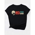 thumbnail image 4 of Camiseta De Verano Para Mujer, Cuello Redondo, Para Mochilero, Vacaciones En La CalleCasual Stylish Short-Sleeve T-Shirt for Black Women with Colorful Letter Print And a Round Neck.Father's Day, Mot, 4 of 7