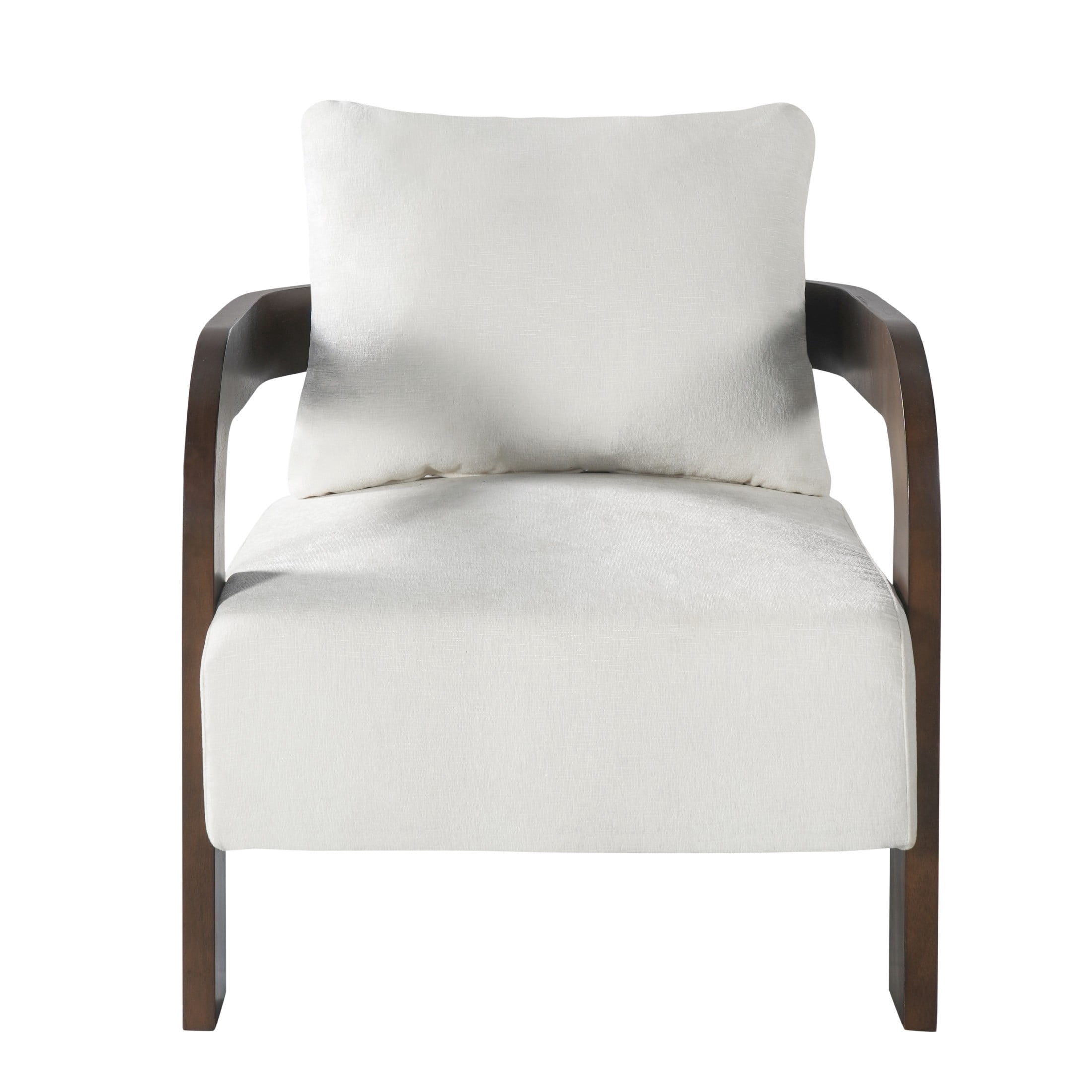 Christopher Knight Home Modern Upholstered Curved Accent Chair with Square Loose Back Pillow, Beige, Set of 2