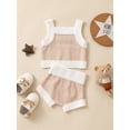 thumbnail image 2 of nvzhuang Infant Baby Girls Clothes Suits Sleeveless Knitted Tank Tops Elastic Waist Shorts 2Pcs Set, 2 of 9