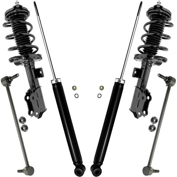 Detroit Axle - 6pc Struts Shocks Kit for Hyundai 2016-2019 Sonata Kia Optima, 2 Front Struts with Coil Spring 2 Rear Shock Absorbers 2 Front Sway Bars 2016 2017 2018 2019 Replacement Suspension Kit