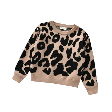 

AIMAOMI Kids Baby Girls Boys Leopard Print Knit Pullover Sweater Tops H