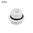 thumbnail image 3 of Uxcell Male Thread Hex Head Pipe Plug Nut Cap Socket White, 8 Pack G1/2 8, 3 of 4