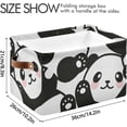 thumbnail image 4 of GZHJMY Cute Panda Print Foldable Storage Bin Bedroom/Office Rectangular Canvas Basket 14.2"x10.2", 1 PCS Cube Organizer Boxes with Handles for Books/Clothes/Toys, 4 of 7