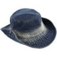 thumbnail image 1 of Sombrero de mezclilla para mujeres y hombres, sombrero de sol de ala ancha, sombrero de vaquero plegable con correa para la barbilla para viajes en la playa y pesca al aire libre, 1 of 3