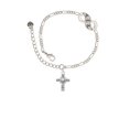 thumbnail image 2 of Delight Jewelry Silvertone Scroll Cross with Clear Crystal Silver-tone Paw Infinity Link Chain Bracelet, 6"+2" Extender, 2 of 3