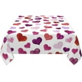 thumbnail image 3 of Valentines Tablecloth Square 60 Inch,Colorful Love Heart Table Cloth,Stain Resistance Polyester Valentine''s Day Table Covers for Kitchen Dining,Small Tablecloth for Parties Picnic, 3 of 5