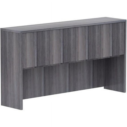 Lorell  66 in. Charcoal Laminate Desking Hutch with Door