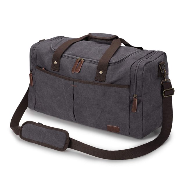 Bolsa de viaje S-ZONE 65L de lona expansible, gris
