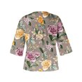 thumbnail image 5 of Fiudx Ofertas de La Semana Blusa de Manga 3/4 con Estampado de Moda para Mujer, Camiseta con Cuello En V, Tops Informales, 5 of 5