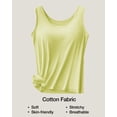 thumbnail image 5 of Women's Tank Tops with Bulit in Bras Padded Shelf Bra Cami Shirts for Women Sleeveless Camisole Tops Yellow S, 5 of 7