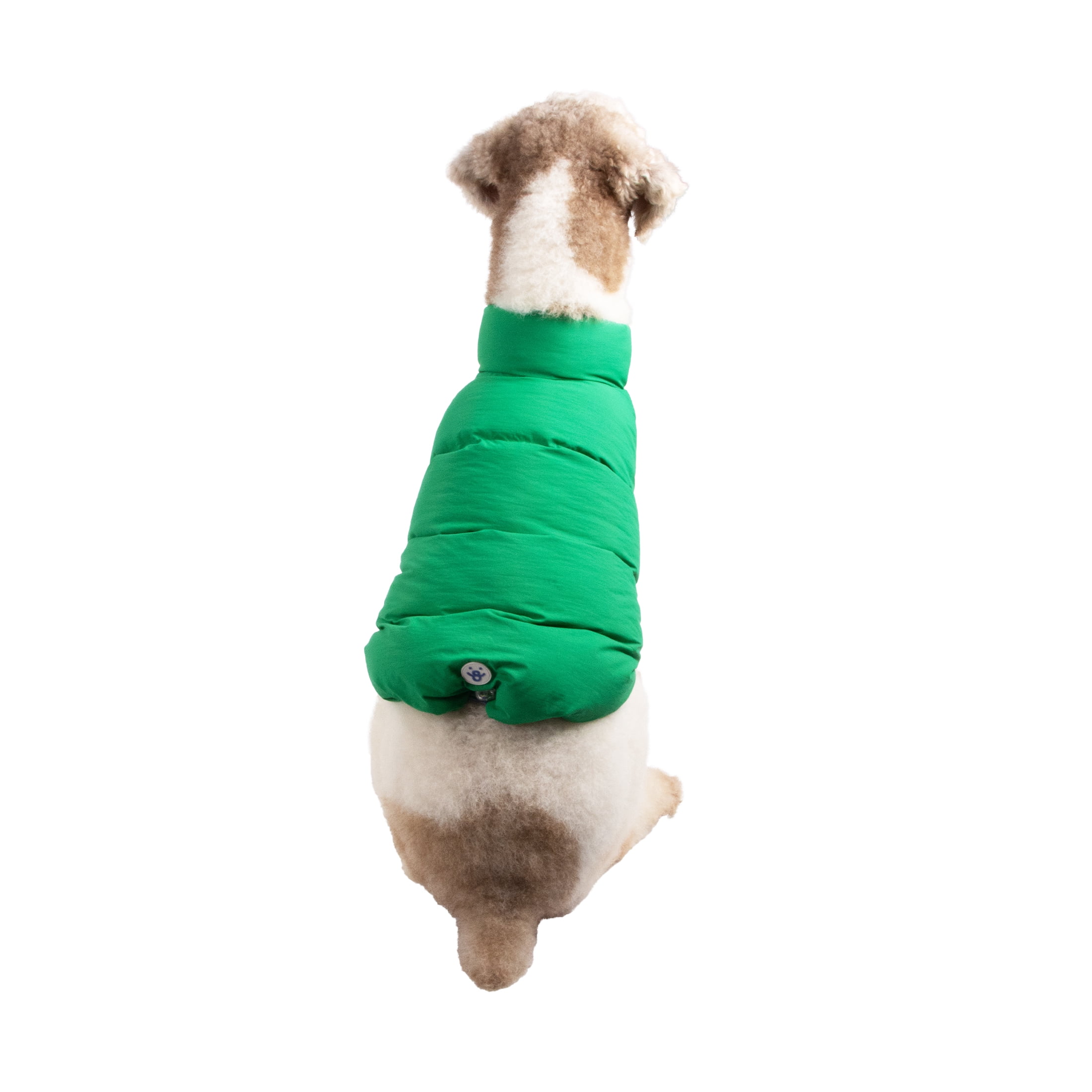 Oodles Green Quilted Puffer Bubble Hem Fall Dog Jacket, Large