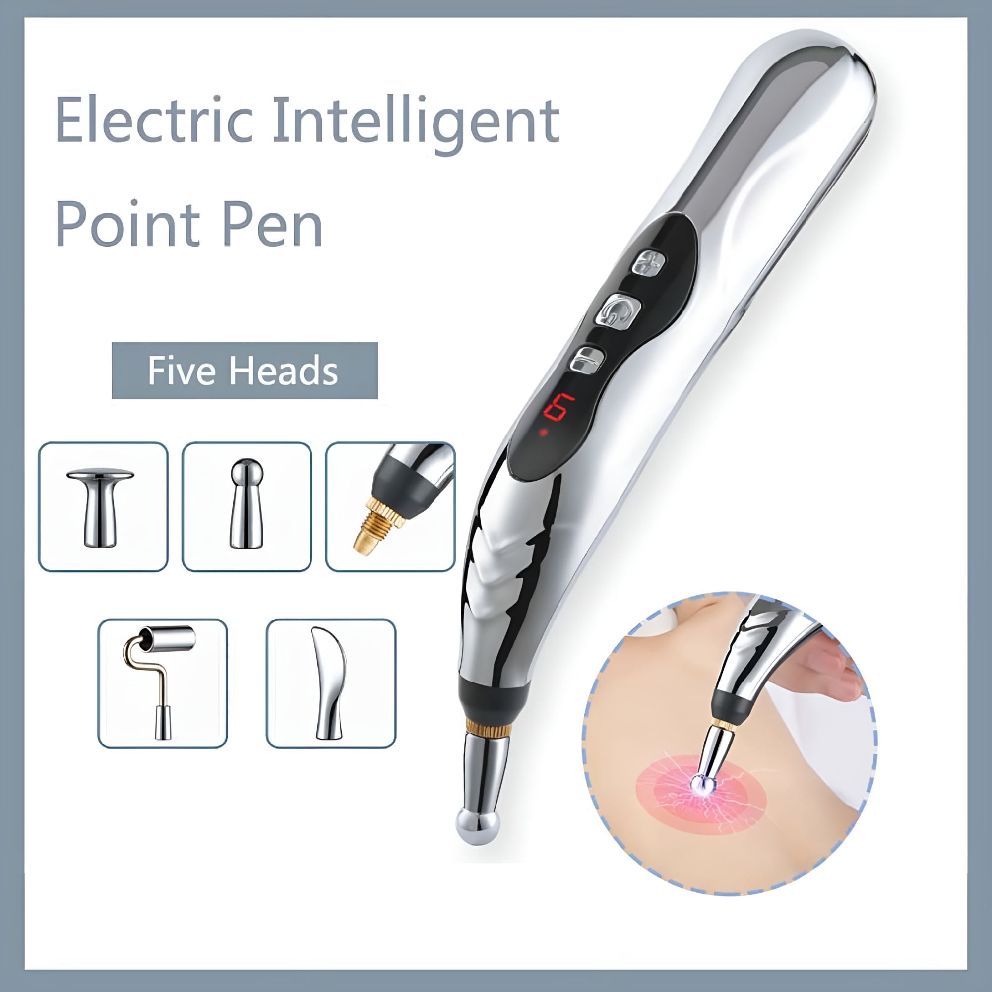 XIRQI Rechargeable Acupressure Pen, Automatic Point Finder Electronic Acupuncture Tool, 3-in-1 Massage Stick for Home and Travel