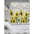 thumbnail image 3 of Sunflowers Bathroom Window Curtain, Country Spring Botanical Flowers Bee Wooden Light Filtering Coffee Kitchen Curtains, Bedroom Living Room Curtains 2 Panel 84"x63", 3 of 6