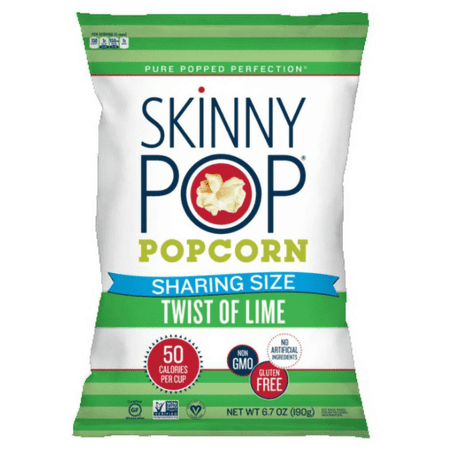 SkinnyPop Popcorn Twist of Lime, 6.7oz Bag Sharing Size Bag