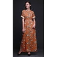 thumbnail image 2 of Bimba Rayon Blossom & Paradise Whydah Bird Printed Gown Kimono Sleeves Summer Long Maxi SlitÂ&nbsp;Dress-X-Large, 2 of 6