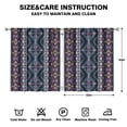 thumbnail image 2 of Retro Geometric 2-PC Kitchen Curtains - Vintage Hippie Style 52x63" Rod Pocket Café Curtains, Easy Install, 2 of 2