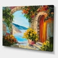 thumbnail image 3 of Designart ' House With Colorful Flowers Near The Sea Summer Season ' Nautical & Coastal Canvas Wall Art Print, 3 of 4