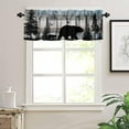 thumbnail image 2 of Misty Forest Valance Curtain, Rustic Farmhouse Pine Tree Landscape Country Woodland Deer Print Blackout Short Window Drape for Kitchen Living Room Bedroom, 54x18inch, 2 of 6