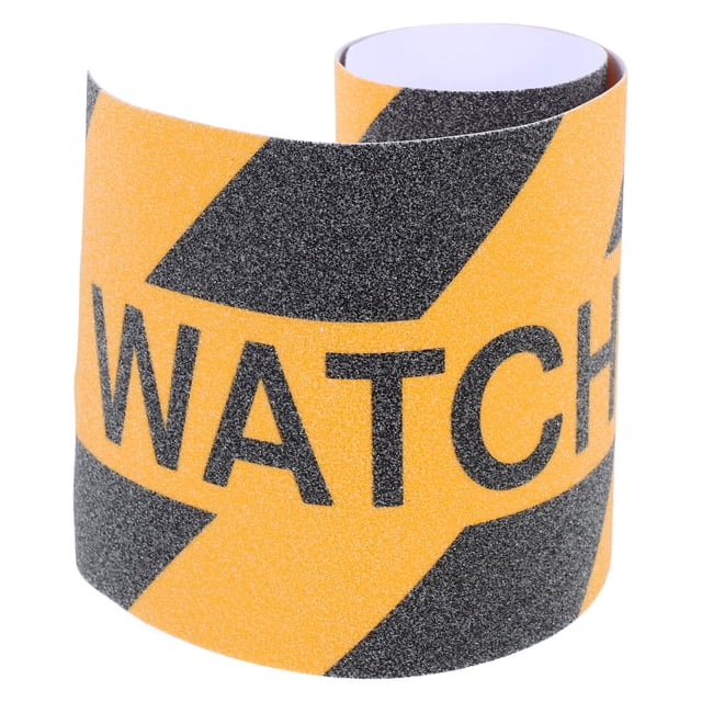 AURARMLET MultiColor Anti Slip Stair Tape for Home Use Durable PVC Grip with "Watch Your Step" Design 1.5in x 30ft