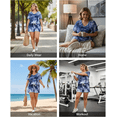thumbnail image 5 of CASSIE LIZ Plus Size 2 Piece Short Sets for Women V Neck Tie Dye Short Sleeve Top and Shorts Set with Drawstring Casual Loungewear Travel Vacation Outfits with Pockets XL-5XL, 5 of 7