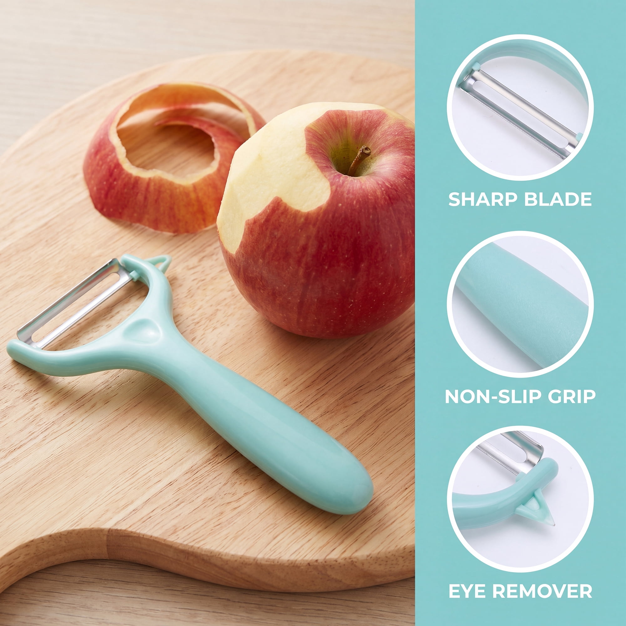 Unique Bargains Plastic Vegetable Peeler with Ergonomic Handle Light Blue 5.9x2.4x0.6 inch