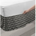 thumbnail image 2 of Lattice Bed Skirt, Simplistic Striped Leaf Motifs in Vertical and Diagonal Directions, Elastic Bedskirt Dust Ruffle Wrap Around for Bedding Decor, 4 Sizes, Charcoal Grey Eggshell, by Ambesonne, 2 of 2