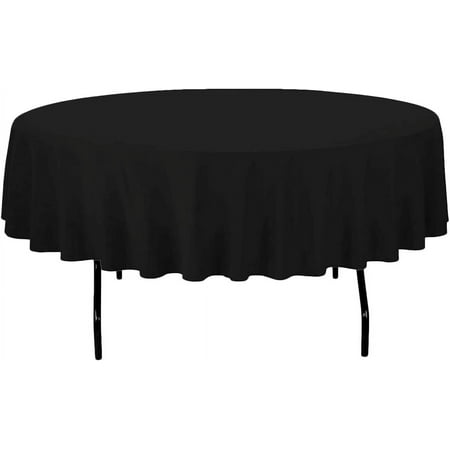 

Leading 90 Inch Round Polyester Cloth Fabric Linen Tablecloth - Wedding Reception Restaurant Banquet Party - Machine Washable - Choice Of Color - Black