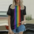 thumbnail image 4 of Penkiiy Women's Fashion Casual Loose Blouse Colorful Rainbow Printing Round Neck T-Shirt Shirts Blouse Print Tee 2XL Multicolor, 4 of 6