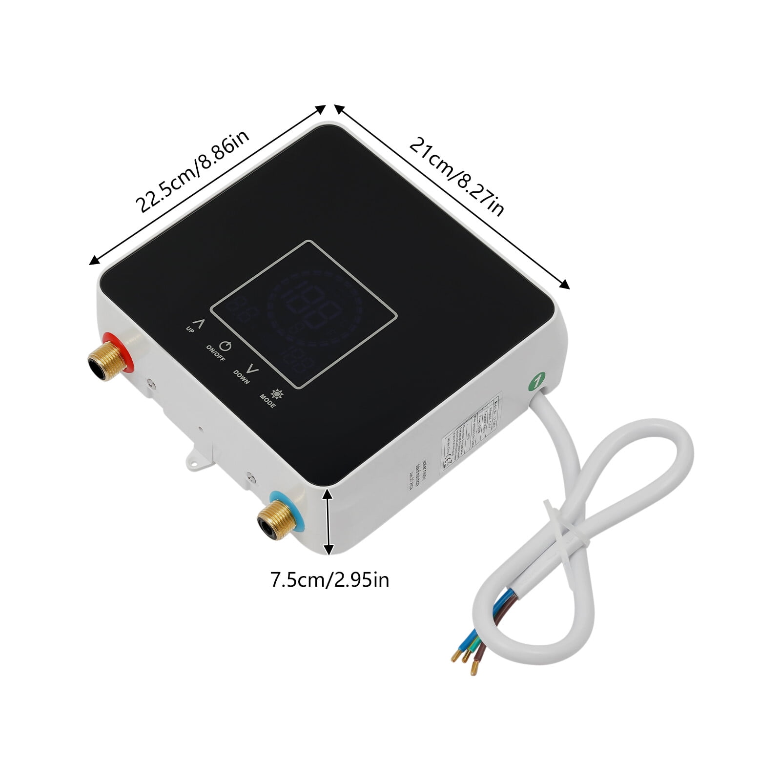 5500W 110V Wall Mounted Rectangular Tankless Hot Water Instant Heater Electric Shower Kitchen Boiler Bath