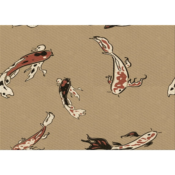Ahgly Company Machine Washable Indoor Rectangle Transitional Brown Sand Brown Area Rugs, 7' x 9'