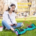 thumbnail image 2 of SISIGAD Bluetooth Hoverboard with LED Lights, 6.5 In. Hover Board Self Balancing Scooter, Suit for Adults and Kids, Green, 2 of 9