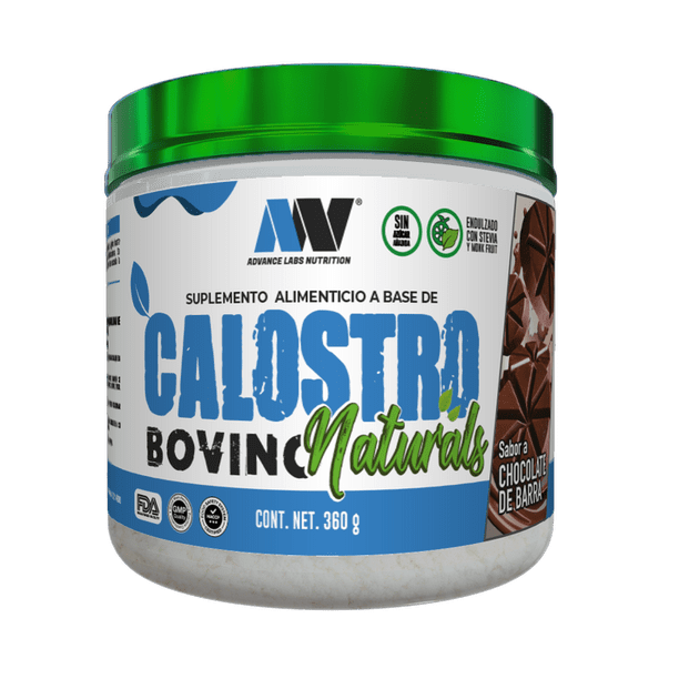 Calostro Bovino en Polvo Advance Labs Naturals Stevia y Monk Fruit Chocolate de Barra 60 Serv 360g