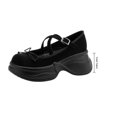 thumbnail image 2 of Women Mary Jane Platform Shoes Bow Strap Round Toe Casual Comfort Dress Shoes, 2 of 6
