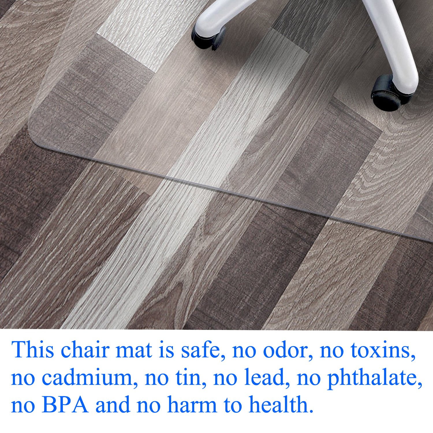 Floor mat/Hardwood Floor mat/thickest Chair mat-23.6 X 23.6 inch Transparent Crystal Chair mat for Hard Floors,Plastic mat for Desk ChairOffice ChairCushion（Lip Shape） 23.6 x23.6X0.06 