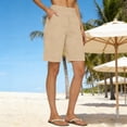 thumbnail image 5 of SAHFX Shorts for Women Wide Leg Shorts High Waisted Linen Shorts Women Bermuda Knee Length Shorts Elastic Waist Shorts Women Lounge Shorts Straight Leg Pants with Pockets Modest Shorts for Women, 5 of 7