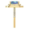 thumbnail image 3 of 2.62 ct Emerald Cut Blue Moissanite with Simulated Diamond Halo Accents 18K Yellow Gold Womens Engagement Ring, 3 of 4